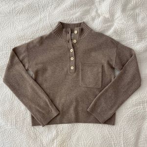 NWOT The ReCashmere Button Mockneck